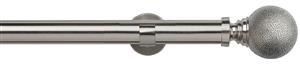 Speedy 35mm Poles Apart IDC Metal Eyelet Pole Satin Silver, Textured Ball