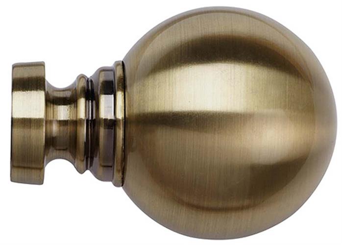Speedy Poles Apart 35mm Pole Finials Antique Brass, Globe