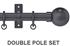 Arc 25mm Metal Double Pole Gun Metal, Ball