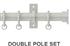 Arc 25mm Metal Double Pole Warm Grey, Hammered Disc