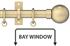 Arc 25mm Metal Bay Window Pole Soft Brass, Ball