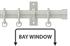 Arc 25mm Metal Bay Window Pole Warm Grey, Stud