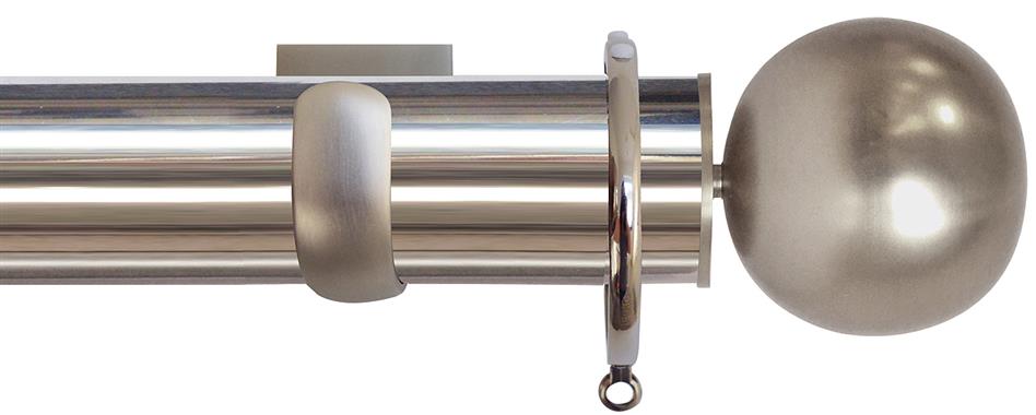 Jones Esquire 50mm Pole Polished Nickel, Square, Brushed Nickel Sphere