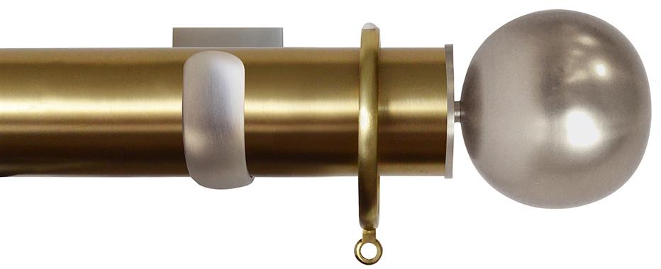 Jones Esquire 50mm Pole Brushed Gold, Square, Brushed Nickel Sphere