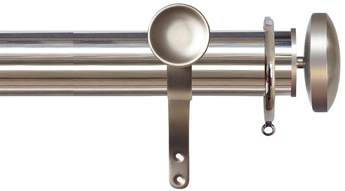 Jones Esquire 50mm Pole Polished Nickel, Brushed Nickel Curved Disc