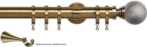 Speedy 35mm Poles Apart Metal Pole Long Stem Antique Brass Textured Ball