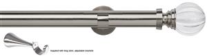 Speedy 35mm Poles Apart Metal Eyelet Pole, Long Stem, Satin Silver, Segmented Ball