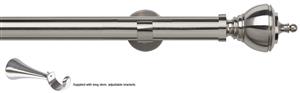 Speedy 35mm Poles Apart Metal Eyelet Pole, Long Stem, Satin Silver, Vienna