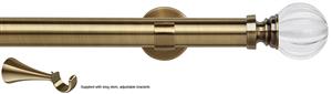 Speedy 35mm Poles Apart Metal Eyelet Pole, Long Stem, Antique Brass, Segmented Ball