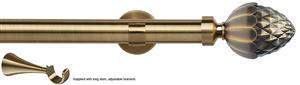 Speedy 35mm Poles Apart Metal Eyelet Pole, Long Stem, Antique Brass, Acorn