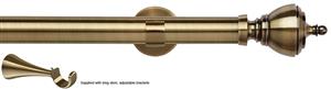 Speedy 35mm Poles Apart Metal Eyelet Pole, Long Stem, Antique Brass, Vienna