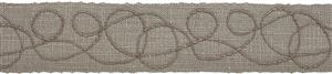 Hallis Prairie 60mm Embroidered Scroll Braid, Fossil