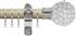 Renaissance Accents 35mm Cotton Cream Lux Pole, Polished Silver Crystal Bead