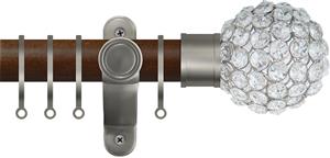 Renaissance Accents 35mm Dark Oak Lux Pole, Titanium Crystal Bead