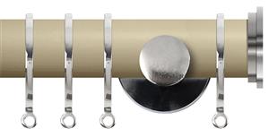 Renaissance Accents 35mm Cotton Cream Cont Pole, Polished Silver Fynn Endcap