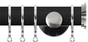 Renaissance Accents 35mm Cool Black Cont Pole, Polished Silver Fynn Endcap