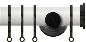 Renaissance Accents 35mm Chalk White Cont Pole, Black Nickel Fynn Endcap