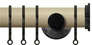 Renaissance Accents 35mm Cotton Cream Cont Pole, Black Nickel Fynn Endcap
