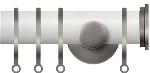 Renaissance Accents 35mm Chalk White Cont Pole, Titanium Fynn Endcap