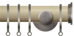 Renaissance Accents 35mm Cotton Cream Cont Pole, Titanium Fynn Endcap