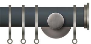 Renaissance Accents 35mm Slate Grey Cont Pole, Titanium Fynn Endcap