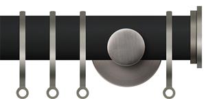Renaissance Accents 35mm Cool Black Cont Pole, Titanium Fynn Endcap