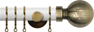 Renaissance Accents 35mm Chalk White Cont Pole, Ant Brass Ball