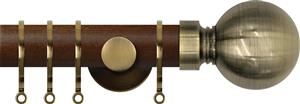 Renaissance Accents 35mm Dark Oak Cont Pole, Ant Brass Ball