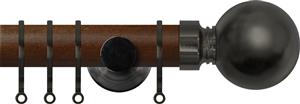 Renaissance Accents 35mm Dark Oak Cont Pole, Black Nickel Ball