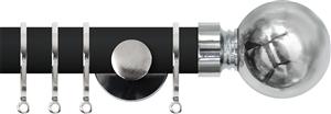 Renaissance Accents 35mm Cool Black Cont Pole, Polished Silver Ball
