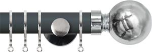 Renaissance Accents 35mm Slate Grey Cont Pole, Polished Silver Ball