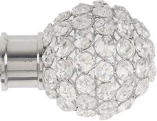 Renaissance Accents 35mm Finial Only, Polished Silver, Clear Beaded Ball