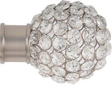 Renaissance Accents 35mm Finial Only, Titanium, Clear Beaded Ball