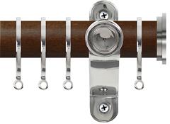Renaissance Accents 50mm Dark Oak Lux Pole, Polished Silver Fynn Endcap