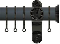 Renaissance Accents 50mm Slate Grey Lux Pole, Black Nickel Fynn Endcap