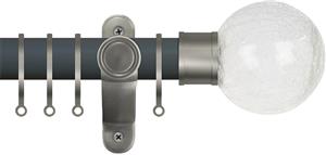 Renaissance Accents 50mm Slate Grey Lux Pole, Titanium, Crackled Glass