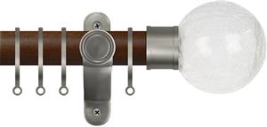 Renaissance Accents 50mm Dark Oak Lux Pole, Titanium, Crackled Glass