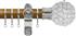 Renaissance Accents 50mm Mid Oak Lux Pole, Polished Silver, Crystal Bead