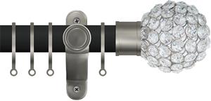 Renaissance Accents 50mm Cool Black Lux Pole, Titanium, Crystal Bead