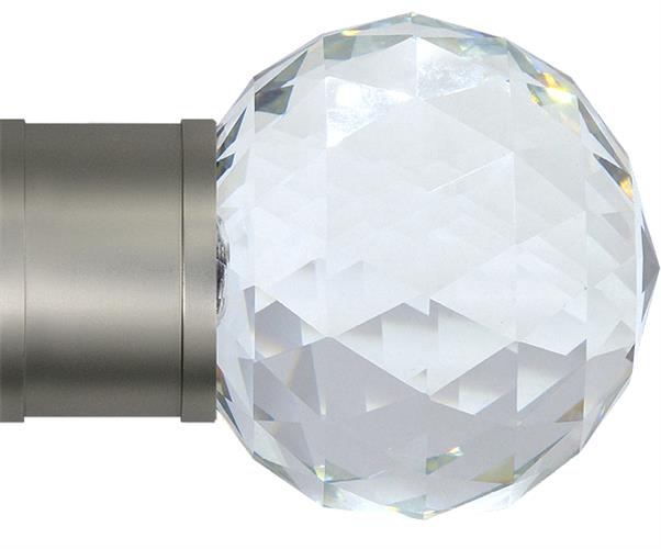 Renaissance Accents 50mm Finial Only, Titanium, Cut Crystal Ball