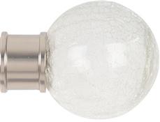 Renaissance Accents 35mm Finial Only, Titanium, Crackled Glass Ball