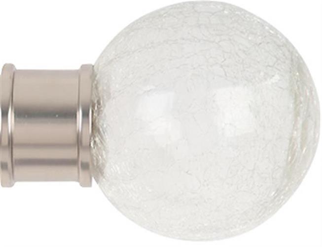 Renaissance Accents 35mm Finial Only, Titanium, Crackled Glass Ball