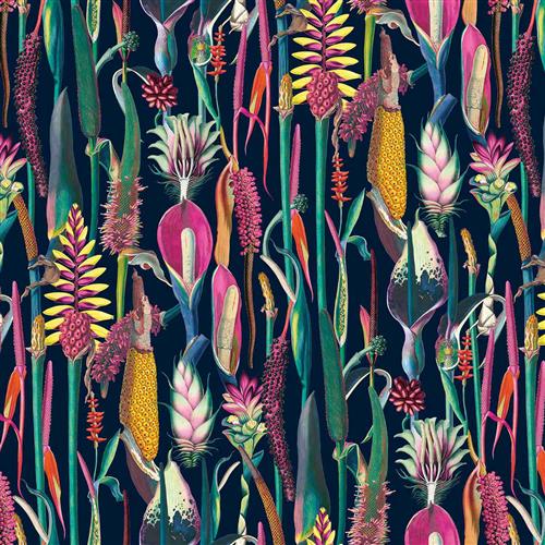Chatham Glyn Tropical Velvets Borneo Midnight Fabric