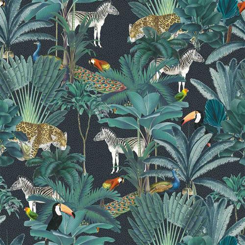 Chatham Glyn Tropical Velvets Daintree Midnight Fabric
