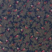 Sara Miller Deep Navy Birds Velvet Fabric