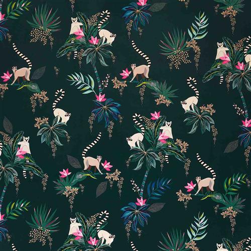 Sara Miller Lemur Forest Green Velvet Fabric