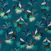 Sara Miller Heron Teal Velvet Fabric