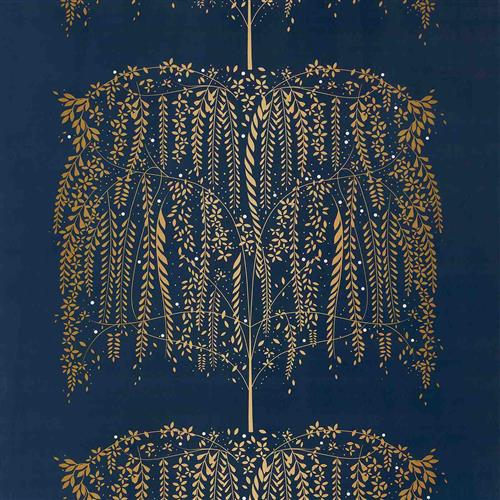 Sara Miller Willow Tree Navy Velvet Fabric