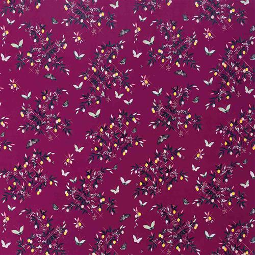 Sara Miller Butterfly & Trellis Purple Velvet Fabric