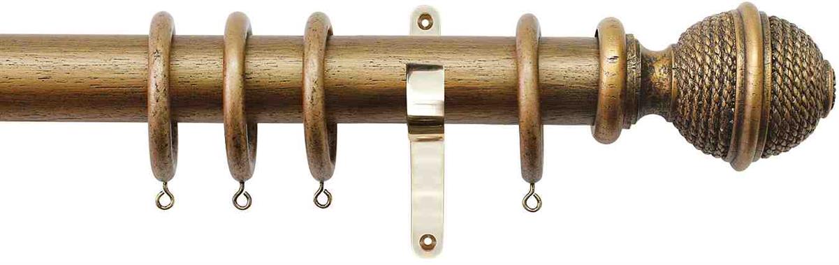 Jones Hardwick 40mm Handcrafted Pole Ant Gold, Brass, Woven Rope